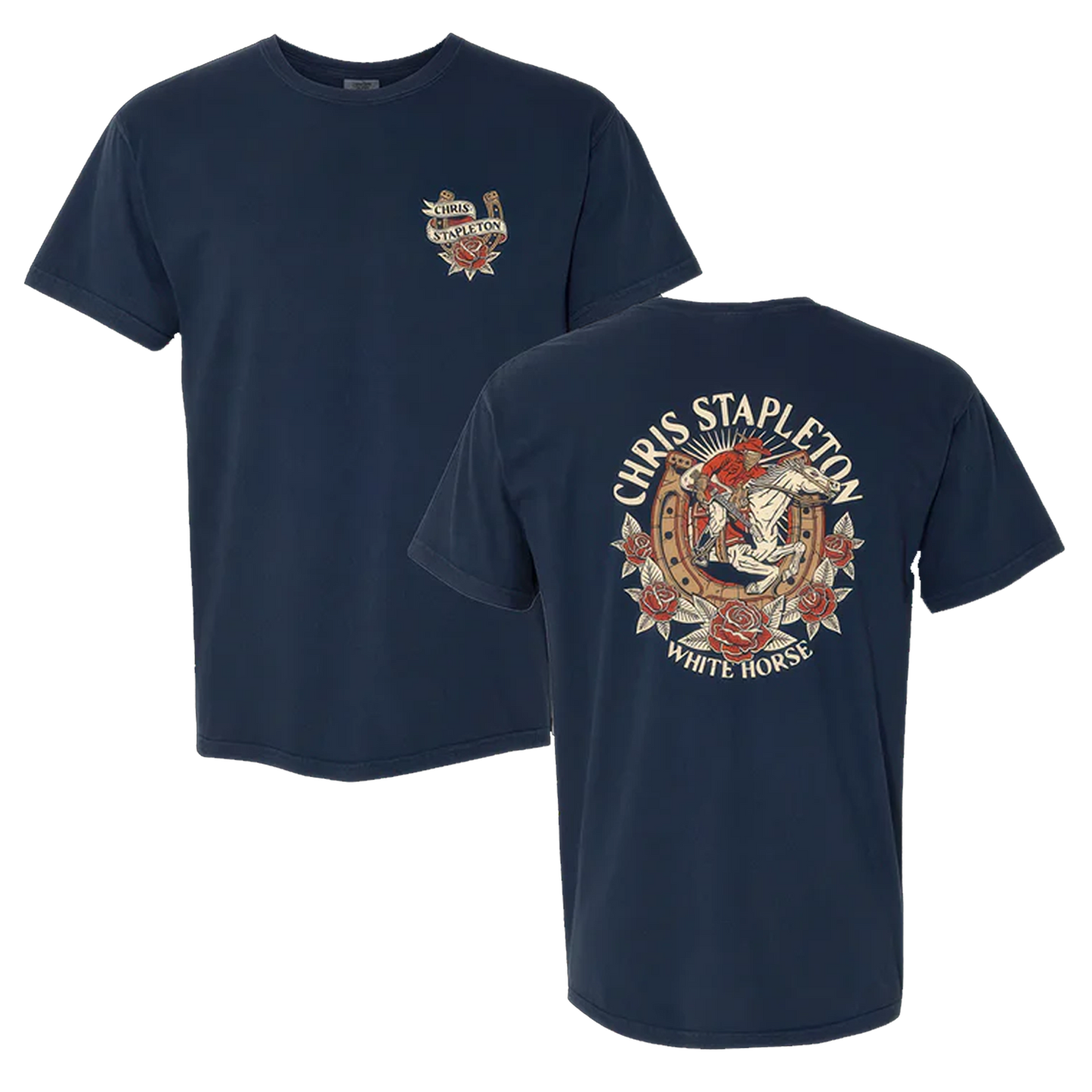 White Horse Rose Garment Dyed Heavyweight Tee
