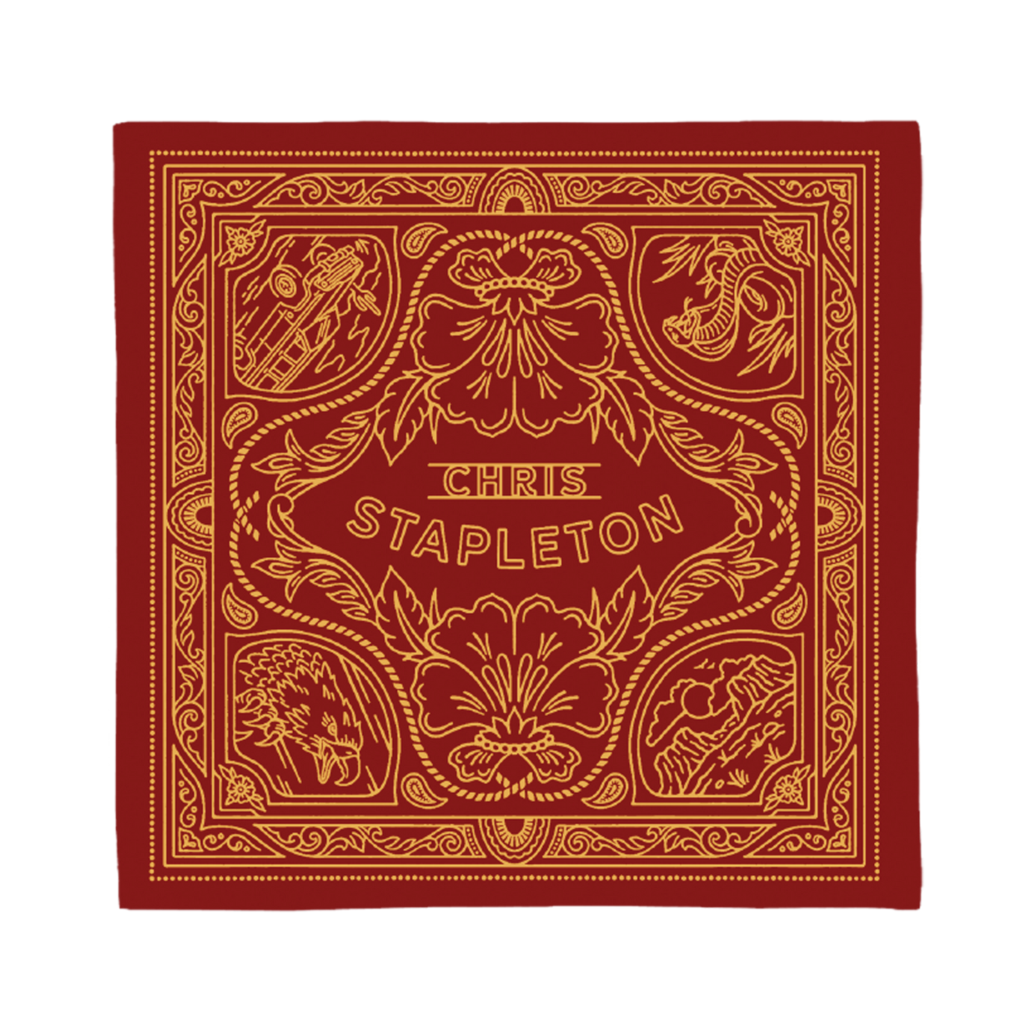 Chris Stapleton Maroon Bandana