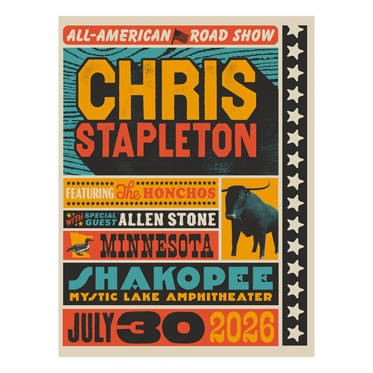 Chris Stapleton Show Poster - Shakopee, MN - 07/30/2026