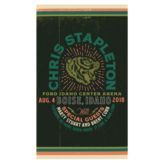 Chris Stapleton Show Poster   Boise, ID 8/4/18