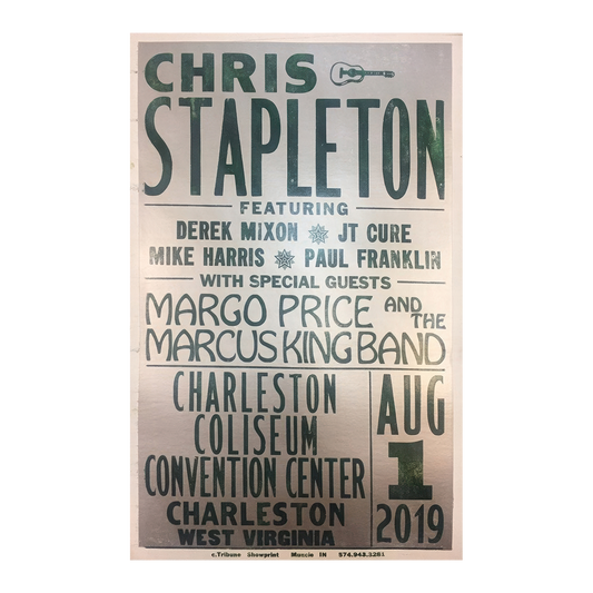 Chris Stapleton Show Poster   Charleston, WV 8/1/19