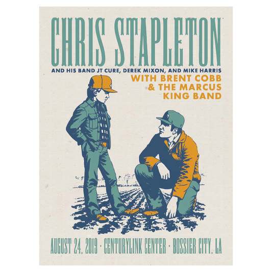 Chris Stapleton Show Poster   Bossier City, LA 8/24/19