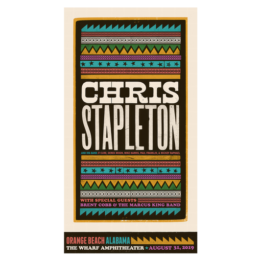 Chris Stapleton Show Poster   Orange Beach, AL 8/31/2019