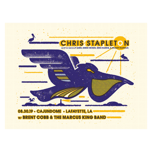 Chris Stapleton Show Poster   Lafayette, LA 8/30/19