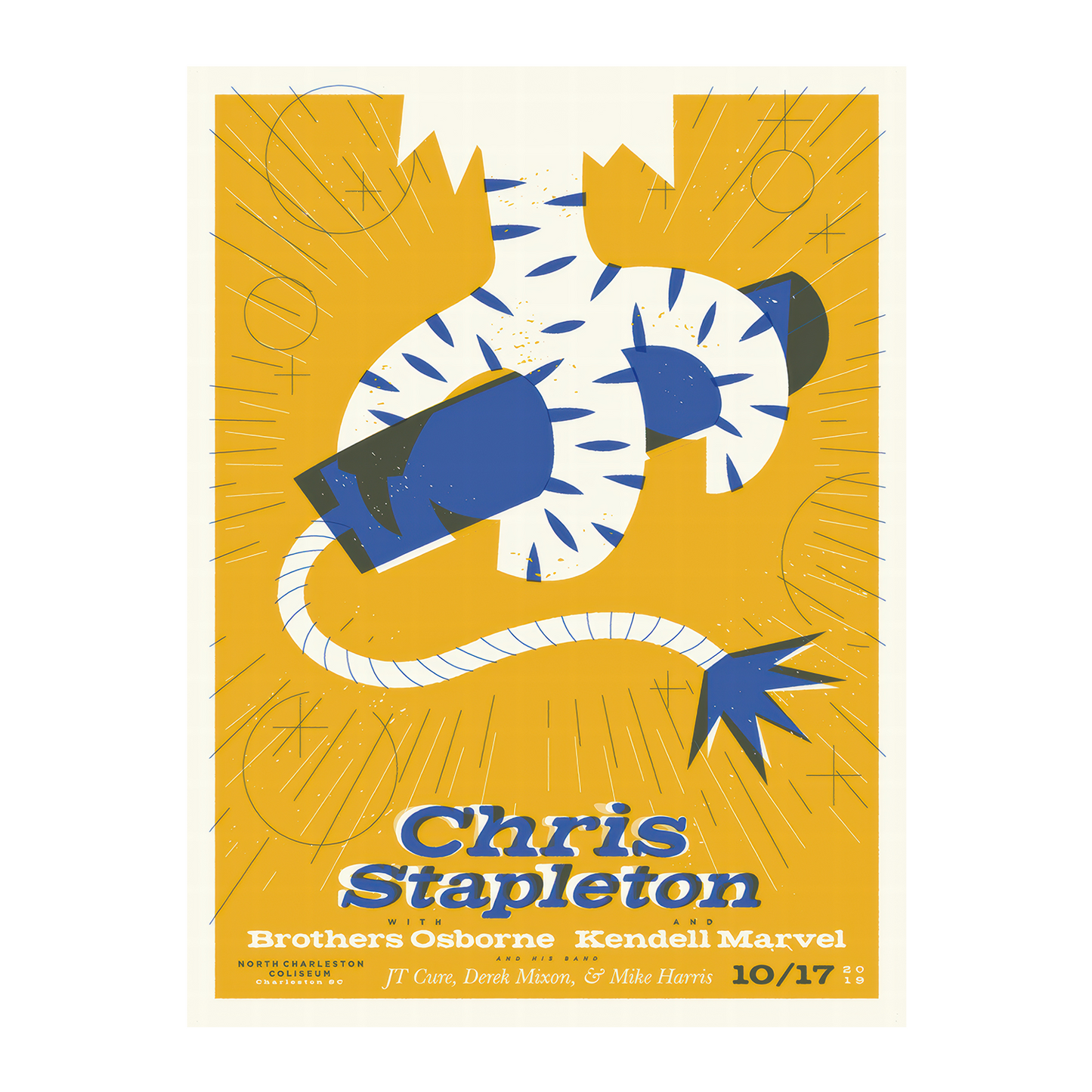 Chris Stapleton Show Poster   Charleston, SC 10/17/19