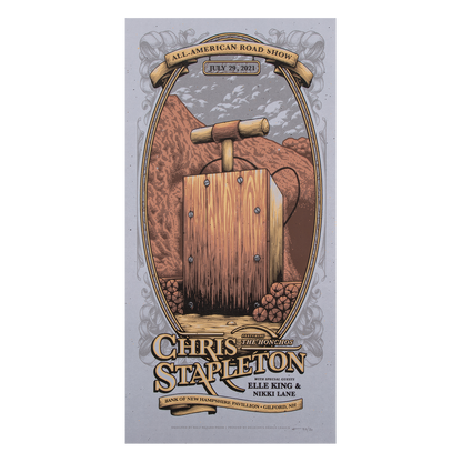 Chris Stapleton Foil Show Poster- Gilford, NH Night 2- 07/29/21