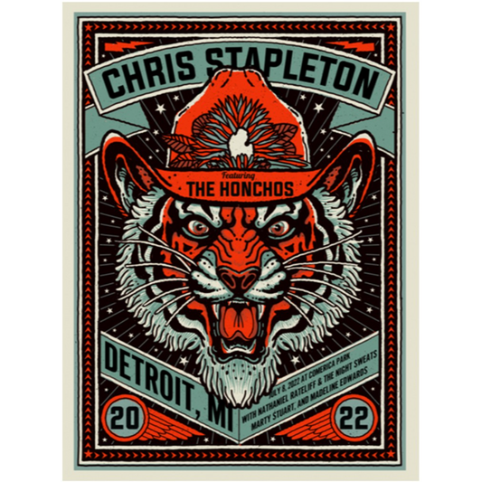 Chris Stapleton Show Poster  Detroit, MI  07/08/22