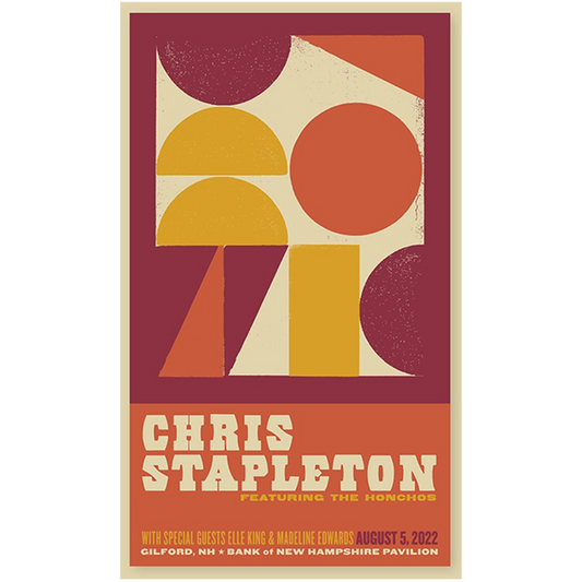 Chris Stapleton Show Poster - Gilford, NH - 08/05/22