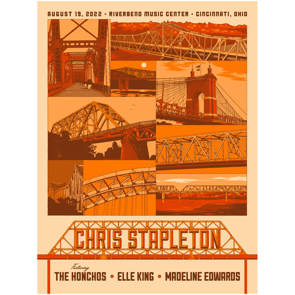 Chris Stapleton Show Poster - Cincinnati, OH - 08/19/22