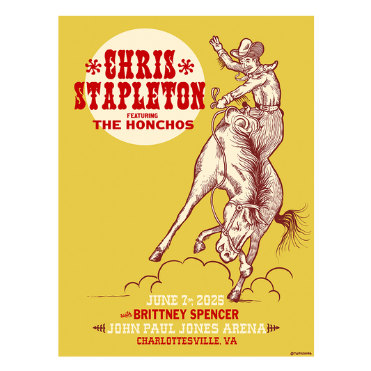 Chris Stapleton Show Poster  Charlottesville, VA  06/07/2025
