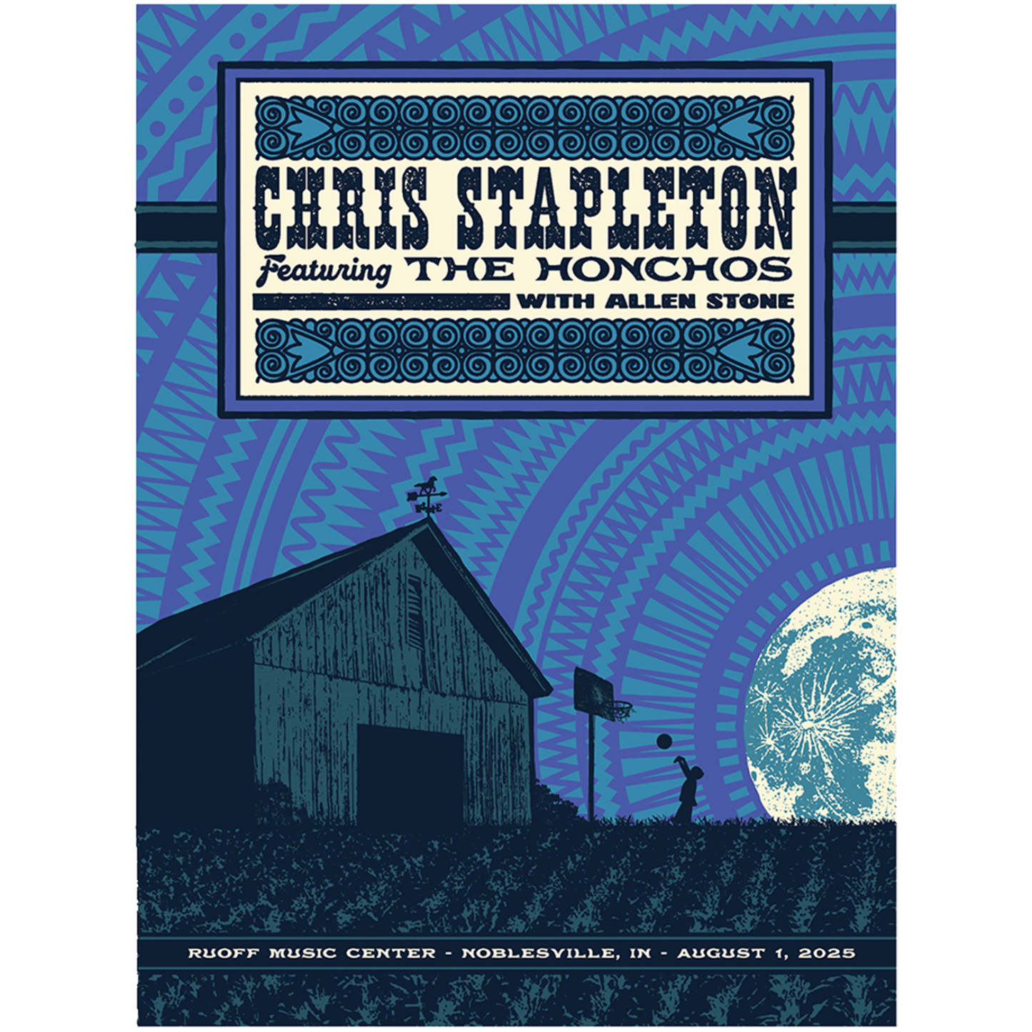 Chris Stapleton Show Poster  Noblesville, IN  08/01/2025