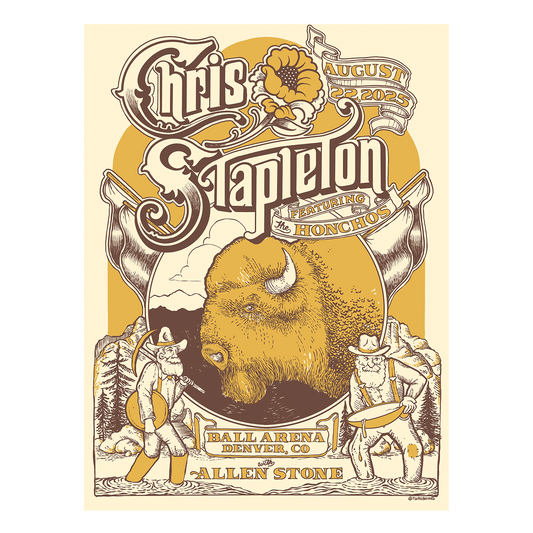 Chris Stapleton Show Poster  Denver, CO  08/22/2025