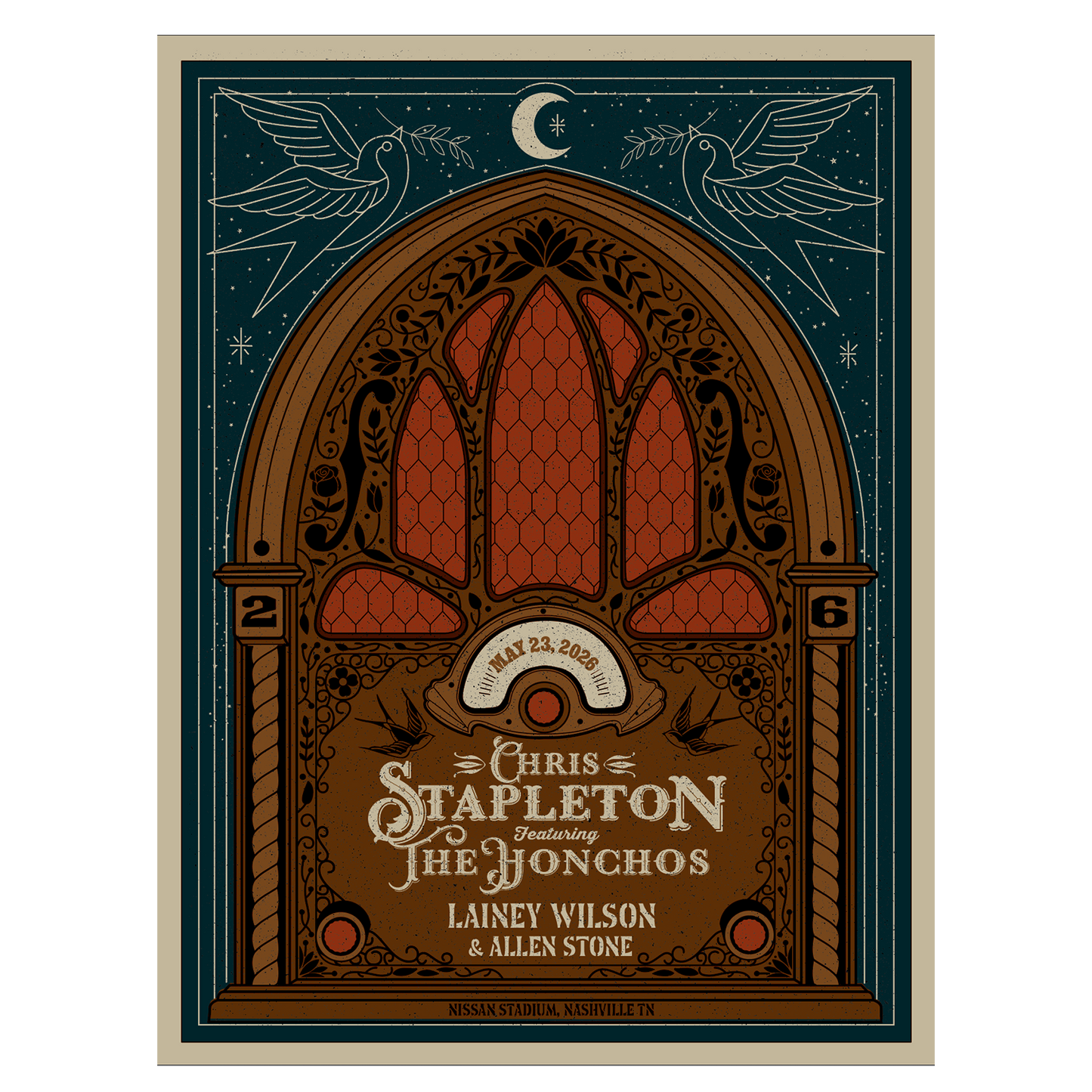 Chris Stapleton Show Poster Nashville Poster 05/23/2026