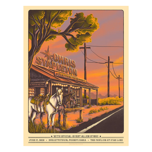 Chris Stapleton Show Poster - Burgettstown PA - 06/17/2026
