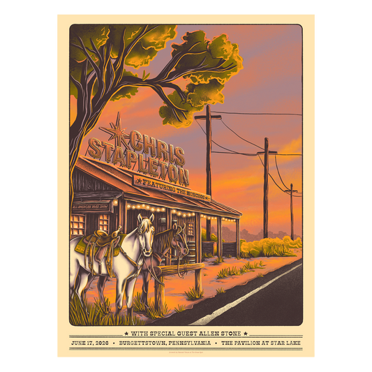Chris Stapleton Show Poster - Burgettstown PA - 06/17/2026