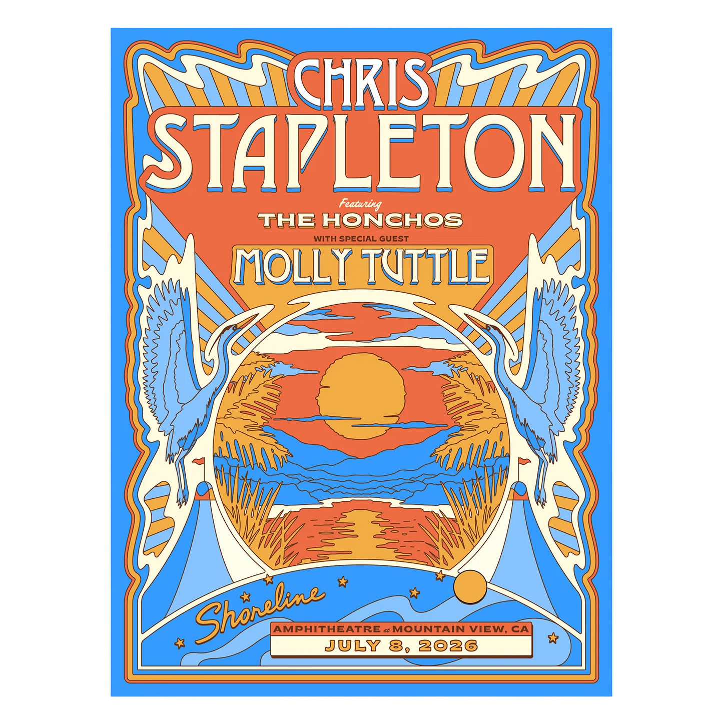 Chris Stapleton Show Poster - Mountain View, CA - 07/08/2026