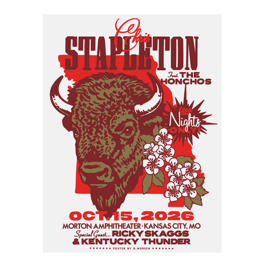 Chris Stapleton Show Poster - Kansas City, MO - 10/15/2026
