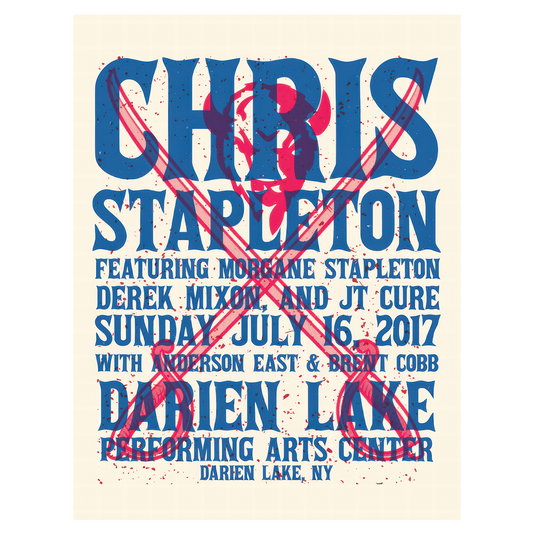 Chris Stapleton Show Poster   Darien Lake, NY 7/16/17