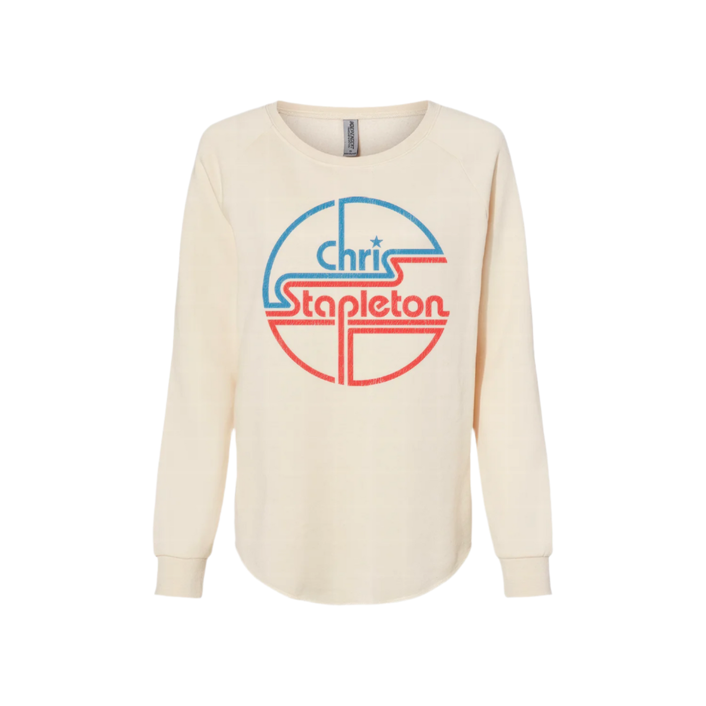 Ladies Circle Design Wave Wash Crewneck Sweatshirt
