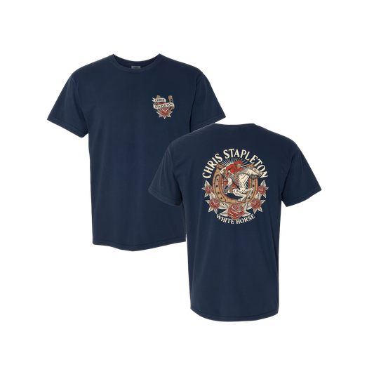 White Horse Rose Garment Dyed Heavyweight Tee