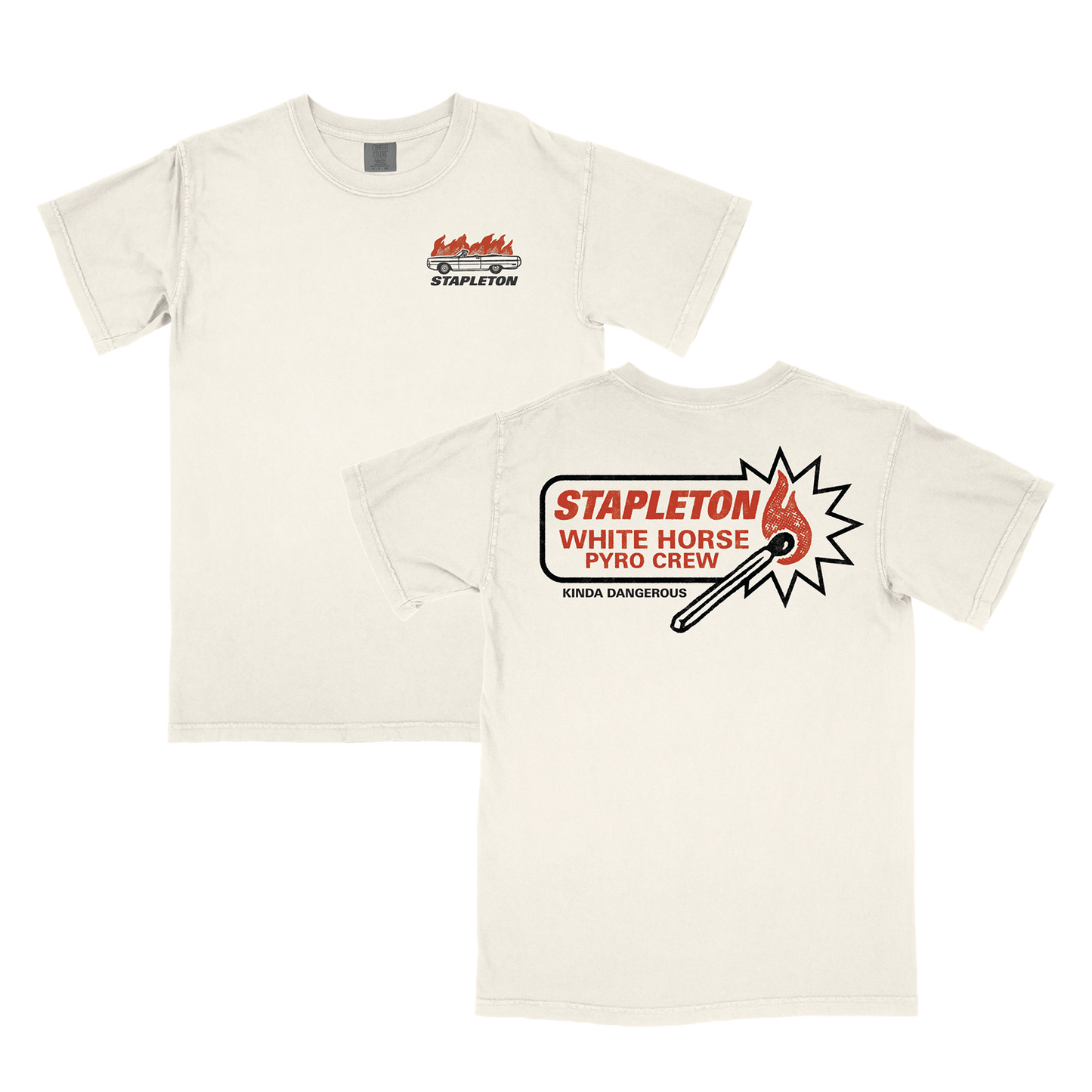 White Horse Pyro Crew Ivory Tee